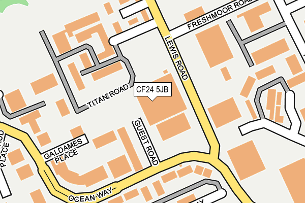 CF24 5JB map - OS OpenMap – Local (Ordnance Survey)