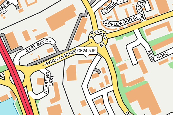 CF24 5JP map - OS OpenMap – Local (Ordnance Survey)