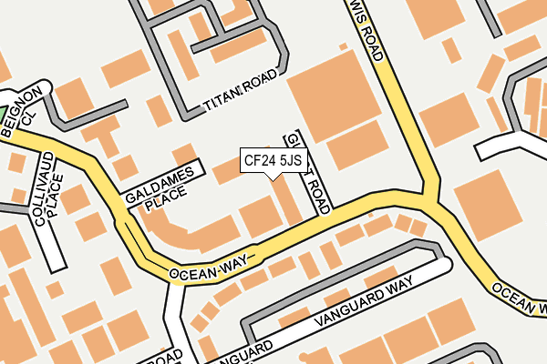 CF24 5JS map - OS OpenMap – Local (Ordnance Survey)