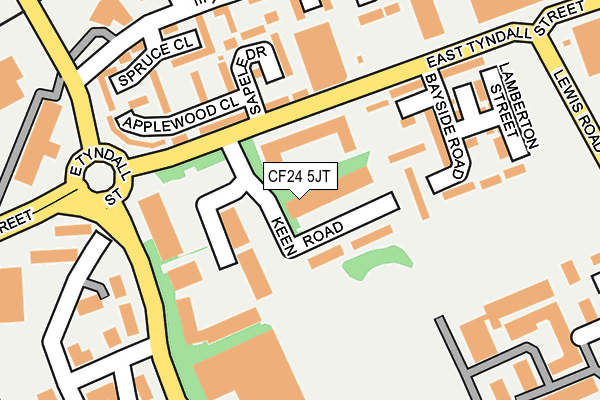 CF24 5JT map - OS OpenMap – Local (Ordnance Survey)