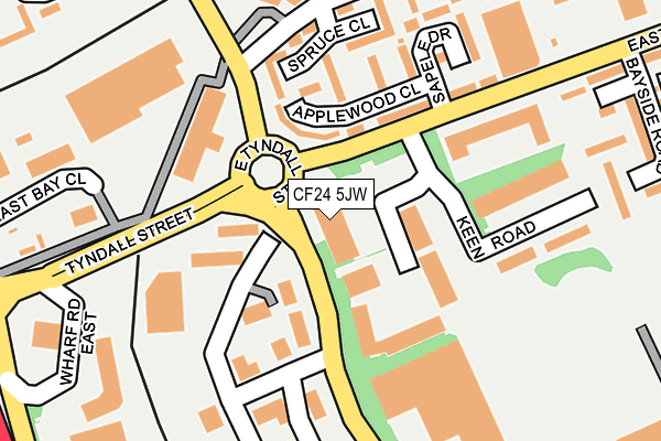 CF24 5JW map - OS OpenMap – Local (Ordnance Survey)