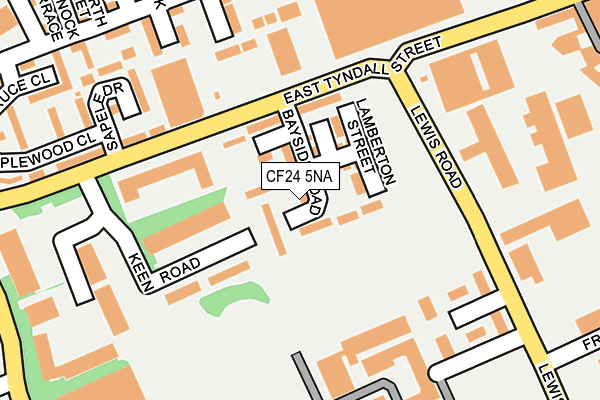 CF24 5NA map - OS OpenMap – Local (Ordnance Survey)