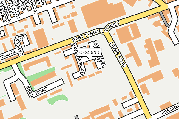 CF24 5ND map - OS OpenMap – Local (Ordnance Survey)