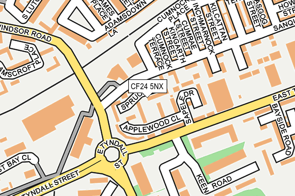 CF24 5NX map - OS OpenMap – Local (Ordnance Survey)