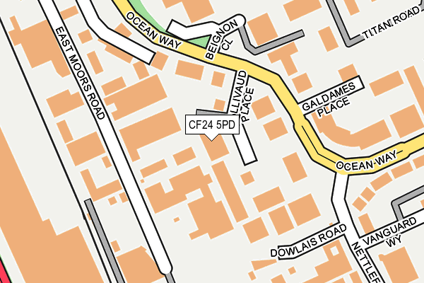 CF24 5PD map - OS OpenMap – Local (Ordnance Survey)