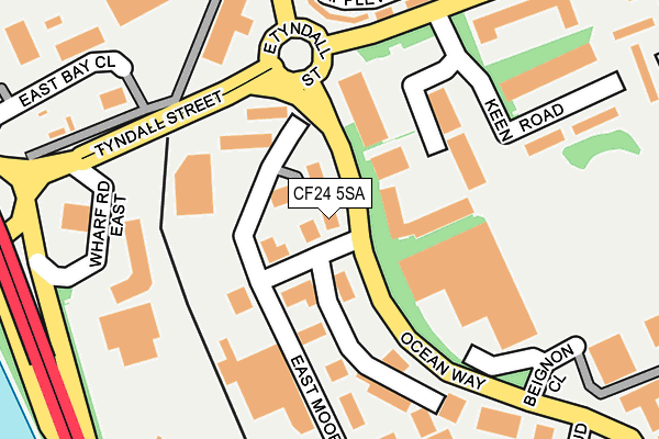 CF24 5SA map - OS OpenMap – Local (Ordnance Survey)