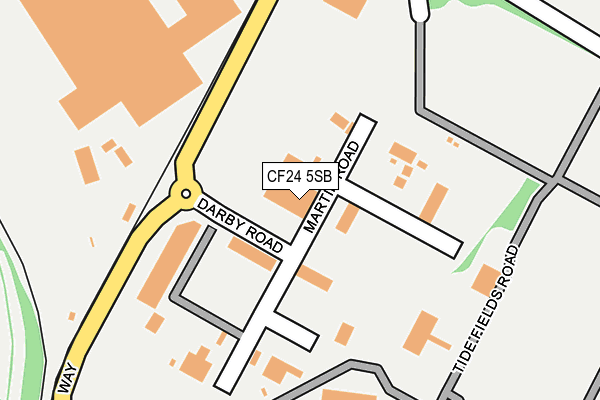 CF24 5SB map - OS OpenMap – Local (Ordnance Survey)
