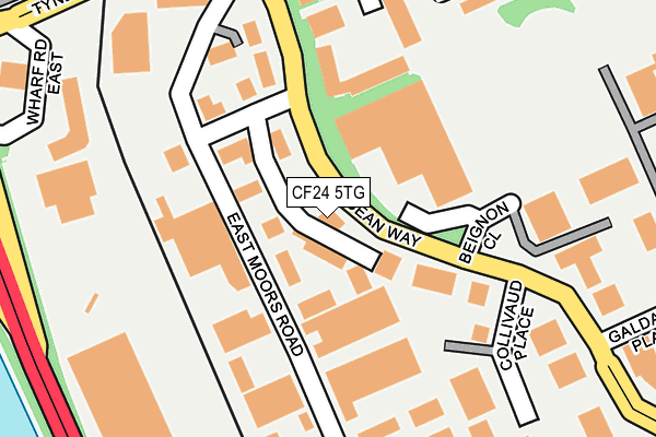 CF24 5TG map - OS OpenMap – Local (Ordnance Survey)