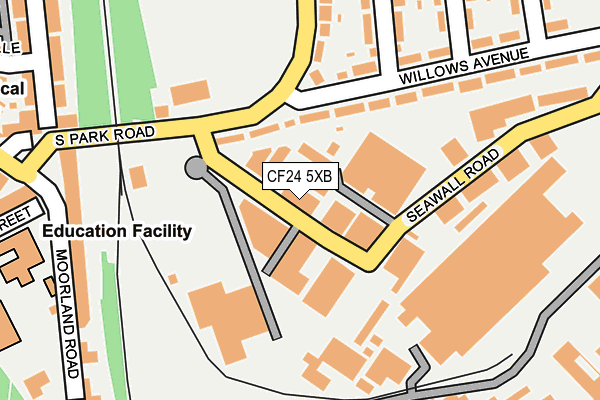 CF24 5XB map - OS OpenMap – Local (Ordnance Survey)