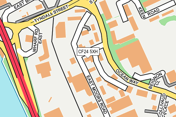 CF24 5XH map - OS OpenMap – Local (Ordnance Survey)