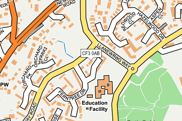 CF3 0AB map - OS OpenMap – Local (Ordnance Survey)