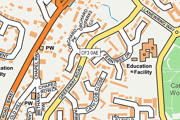 CF3 0AE map - OS OpenMap – Local (Ordnance Survey)
