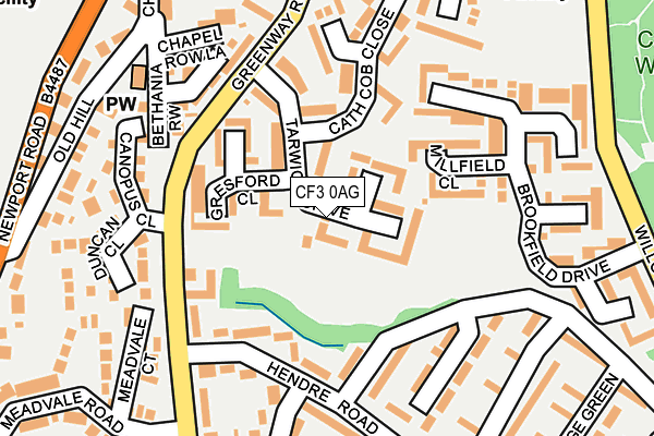 CF3 0AG map - OS OpenMap – Local (Ordnance Survey)