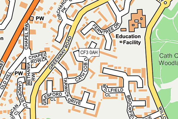 CF3 0AH map - OS OpenMap – Local (Ordnance Survey)