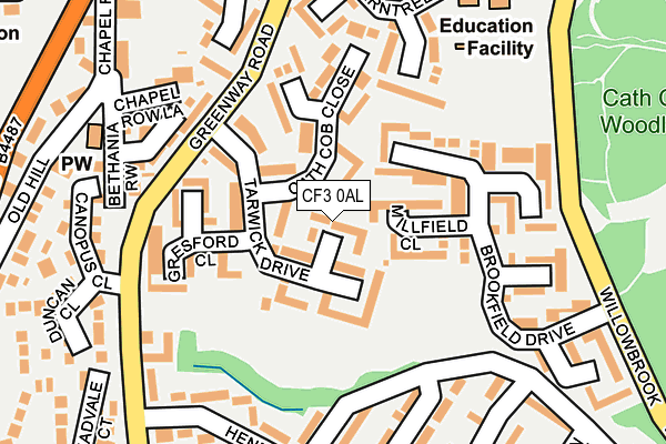 CF3 0AL map - OS OpenMap – Local (Ordnance Survey)