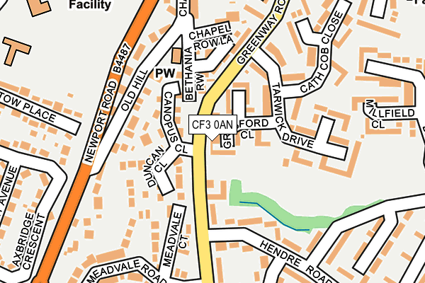 CF3 0AN map - OS OpenMap – Local (Ordnance Survey)