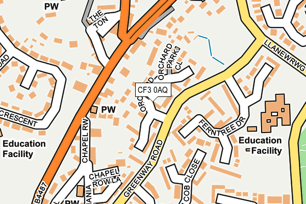 CF3 0AQ map - OS OpenMap – Local (Ordnance Survey)