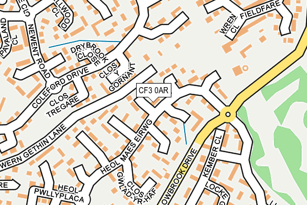 CF3 0AR map - OS OpenMap – Local (Ordnance Survey)