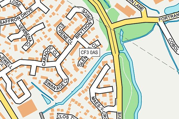 CF3 0AS map - OS OpenMap – Local (Ordnance Survey)