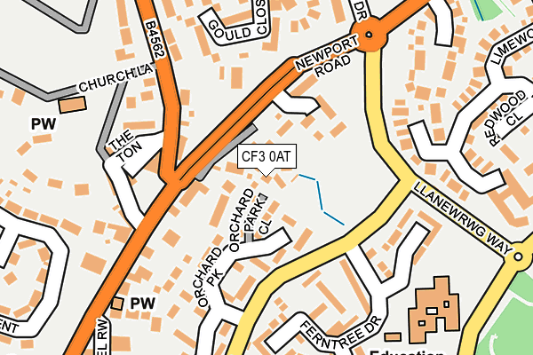 CF3 0AT map - OS OpenMap – Local (Ordnance Survey)