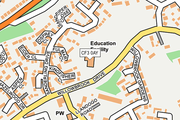 CF3 0AY map - OS OpenMap – Local (Ordnance Survey)