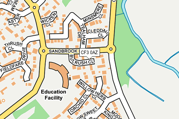 CF3 0AZ map - OS OpenMap – Local (Ordnance Survey)