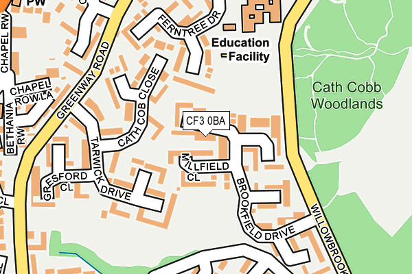 CF3 0BA map - OS OpenMap – Local (Ordnance Survey)