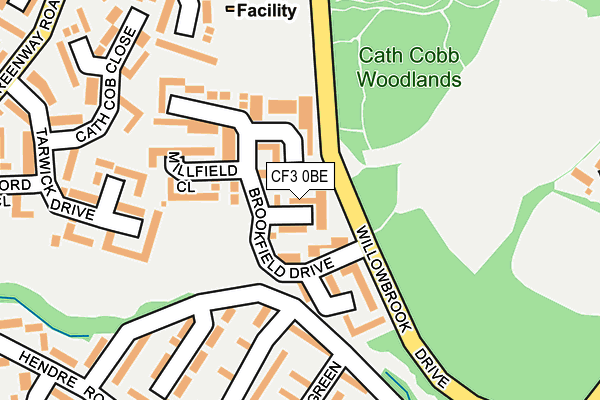 CF3 0BE map - OS OpenMap – Local (Ordnance Survey)