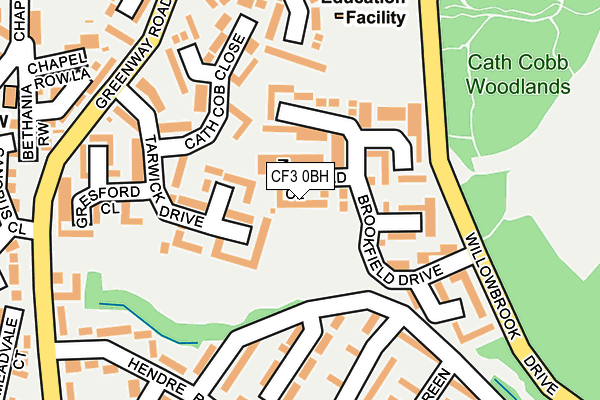 CF3 0BH map - OS OpenMap – Local (Ordnance Survey)