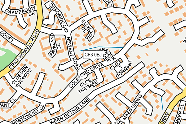 CF3 0BJ map - OS OpenMap – Local (Ordnance Survey)