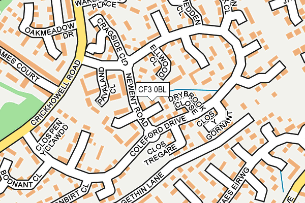 CF3 0BL map - OS OpenMap – Local (Ordnance Survey)