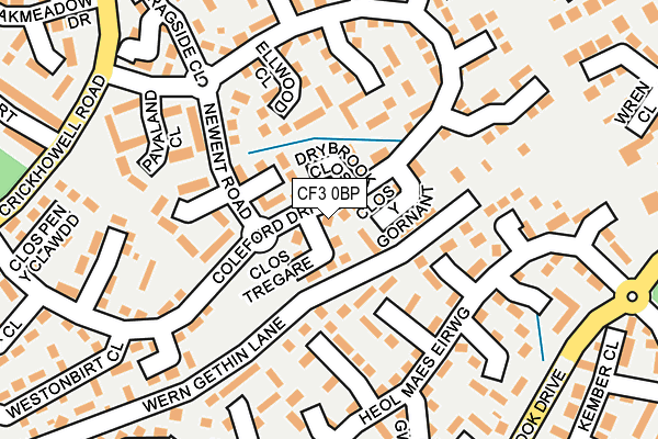 CF3 0BP map - OS OpenMap – Local (Ordnance Survey)