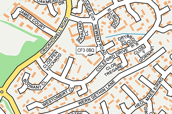 CF3 0BQ map - OS OpenMap – Local (Ordnance Survey)