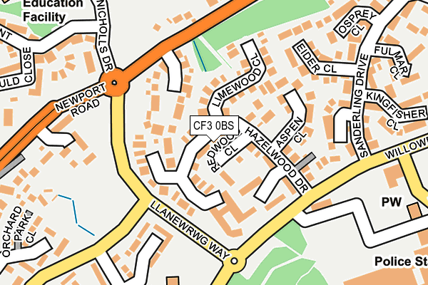 CF3 0BS map - OS OpenMap – Local (Ordnance Survey)