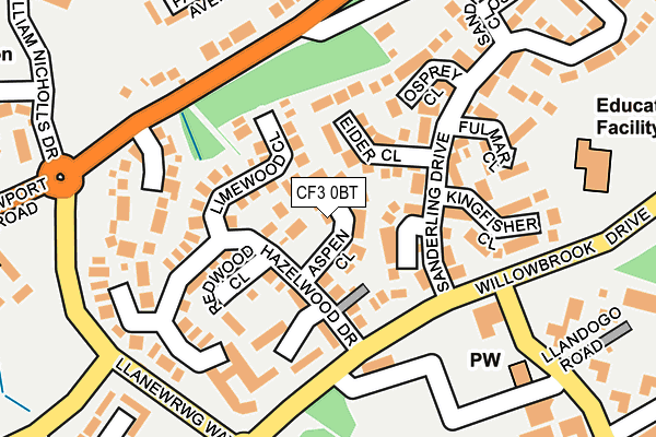 CF3 0BT map - OS OpenMap – Local (Ordnance Survey)