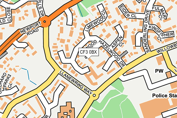 CF3 0BX map - OS OpenMap – Local (Ordnance Survey)
