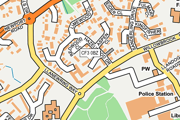 CF3 0BZ map - OS OpenMap – Local (Ordnance Survey)