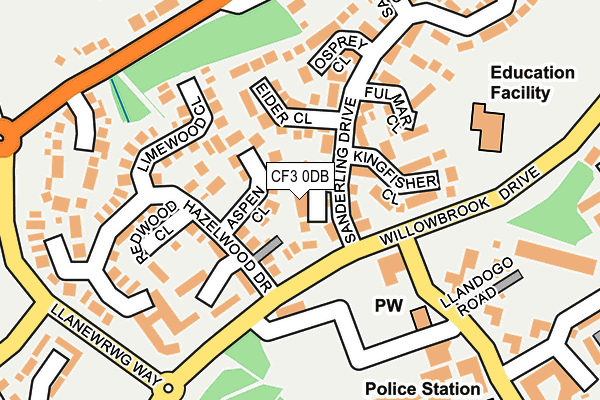 CF3 0DB map - OS OpenMap – Local (Ordnance Survey)