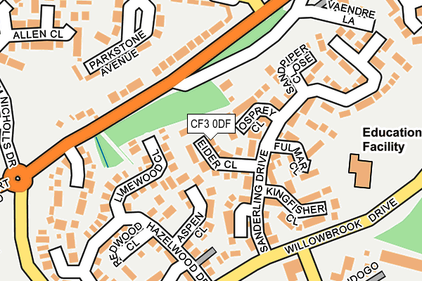 CF3 0DF map - OS OpenMap – Local (Ordnance Survey)