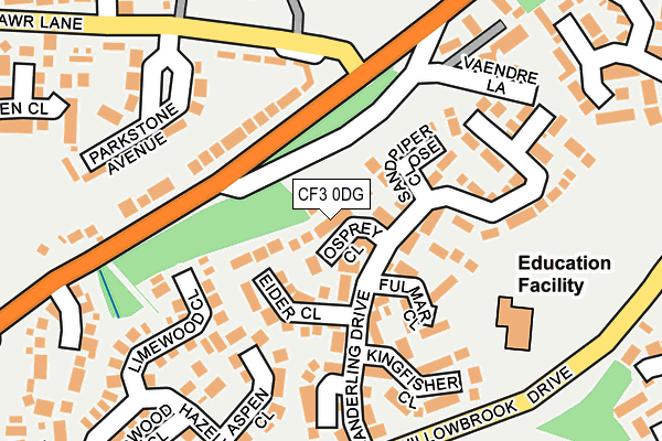 CF3 0DG map - OS OpenMap – Local (Ordnance Survey)