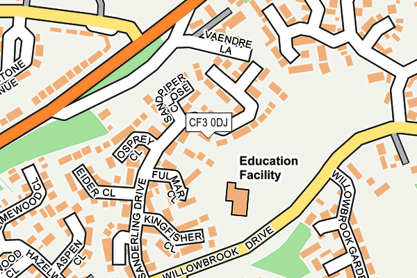 CF3 0DJ map - OS OpenMap – Local (Ordnance Survey)