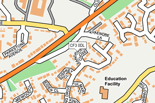 CF3 0DL map - OS OpenMap – Local (Ordnance Survey)