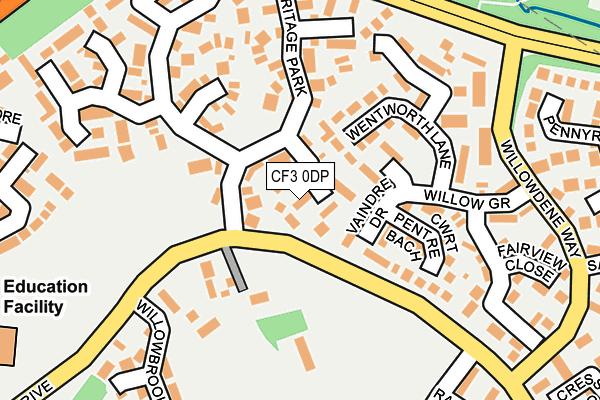 CF3 0DP map - OS OpenMap – Local (Ordnance Survey)