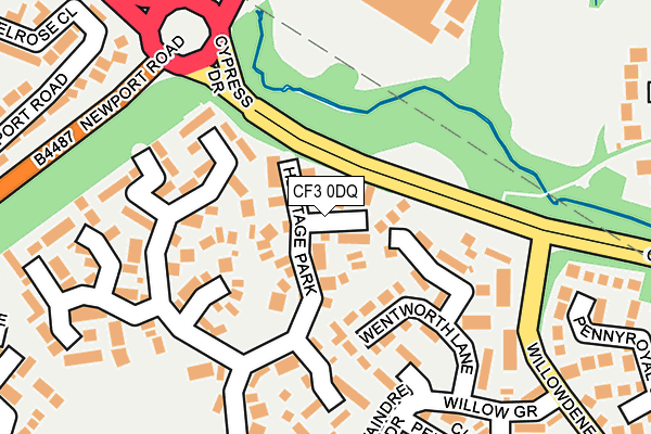 CF3 0DQ map - OS OpenMap – Local (Ordnance Survey)