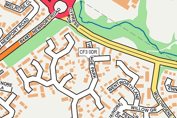 CF3 0DR map - OS OpenMap – Local (Ordnance Survey)