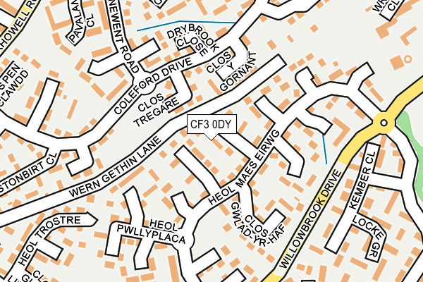 CF3 0DY map - OS OpenMap – Local (Ordnance Survey)