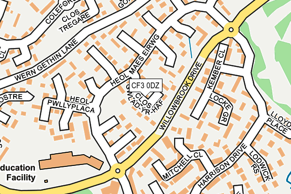 CF3 0DZ map - OS OpenMap – Local (Ordnance Survey)