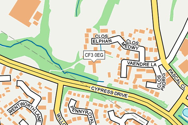 CF3 0EG map - OS OpenMap – Local (Ordnance Survey)