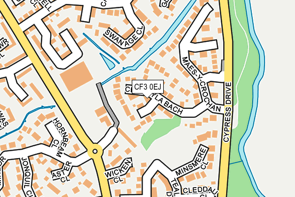 CF3 0EJ map - OS OpenMap – Local (Ordnance Survey)