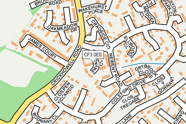 CF3 0ES map - OS OpenMap – Local (Ordnance Survey)